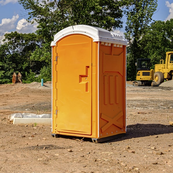 how often are the portable restrooms cleaned and serviced during a rental period in Lizella Georgia